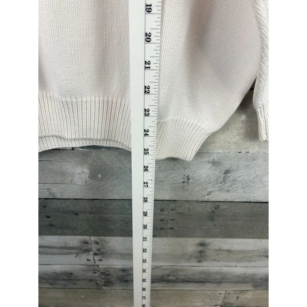 Essential Elements Women's White Cotton Long Sleeve XL Sweater Embroidered DS